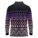 Maori Niho Taniwha Te Wheiao Long Sleeve Polo Shirt Waiporoporo - Aussie Hoodie