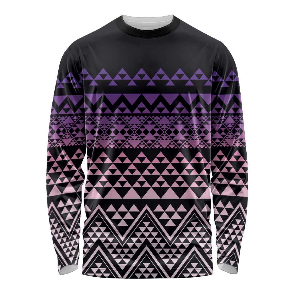 Maori Niho Taniwha Te Wheiao Long Sleeve Shirt Waiporoporo - Aussie Hoodie