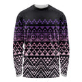 Maori Niho Taniwha Te Wheiao Long Sleeve Shirt Waiporoporo - Aussie Hoodie