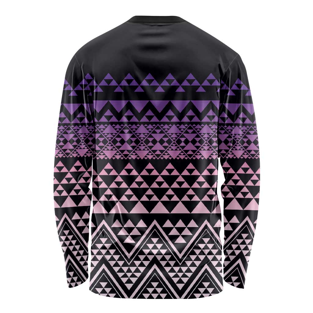 Maori Niho Taniwha Te Wheiao Long Sleeve Shirt Waiporoporo - Aussie Hoodie