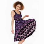 Maori Niho Taniwha Te Wheiao Midi Dress Waiporoporo - Aussie Hoodie