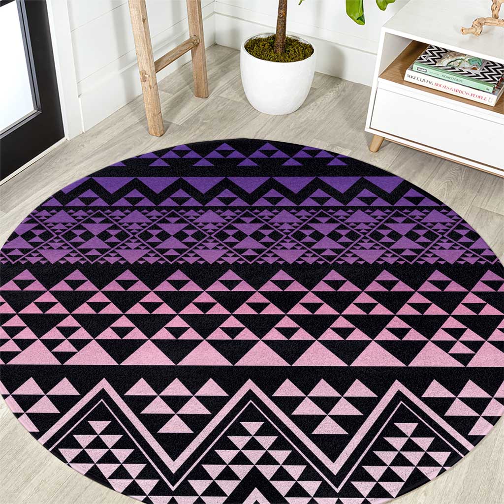 Maori Niho Taniwha Te Wheiao Round Carpet Waiporoporo - Aussie Hoodie