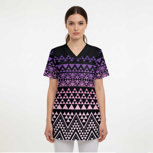 Maori Niho Taniwha Te Wheiao Scrub Top Waiporoporo - Aussie Hoodie
