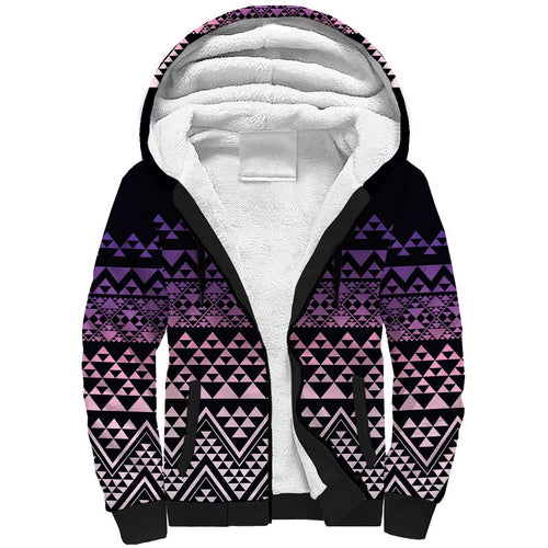 Maori Niho Taniwha Te Wheiao Sherpa Hoodie Waiporoporo - Aussie Hoodie