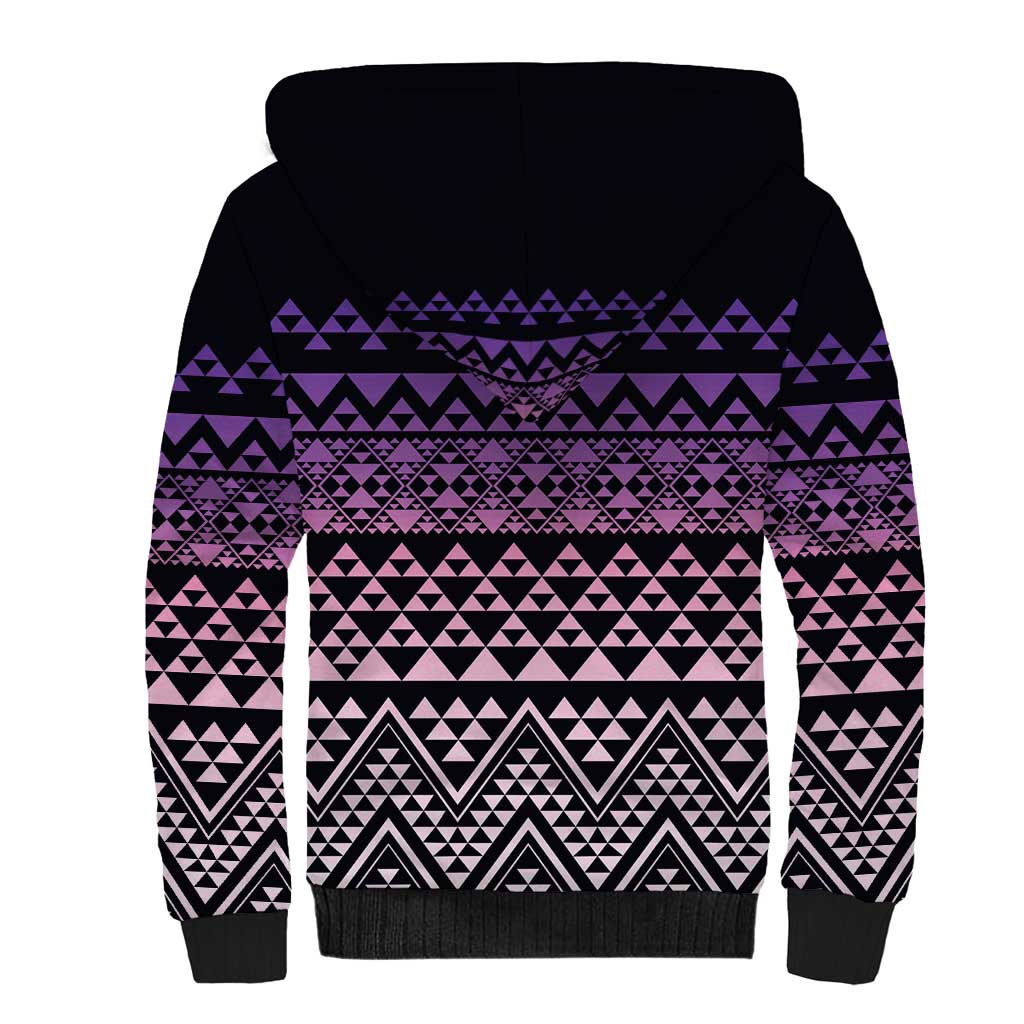 Maori Niho Taniwha Te Wheiao Sherpa Hoodie Waiporoporo - Aussie Hoodie