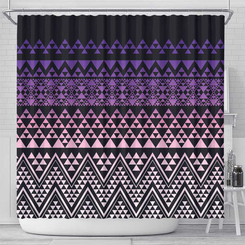 Maori Niho Taniwha Te Wheiao Shower Curtain Waiporoporo - Aussie Hoodie
