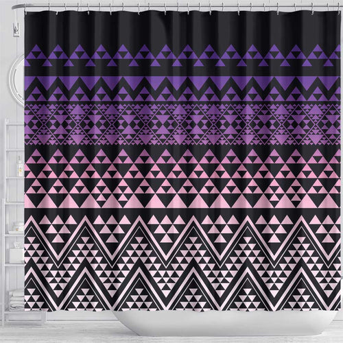 Maori Niho Taniwha Te Wheiao Shower Curtain Waiporoporo - Aussie Hoodie