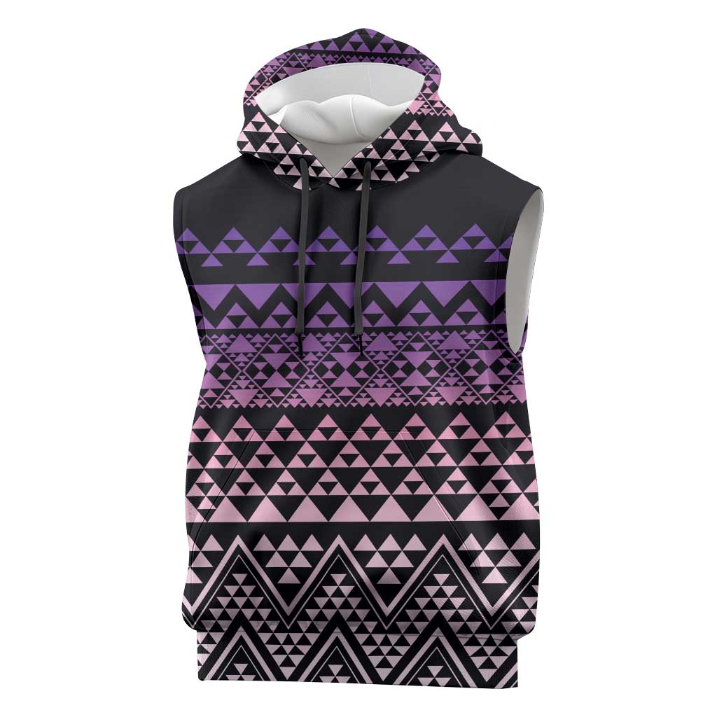 Maori Niho Taniwha Te Wheiao Sleeveless Hoodie Waiporoporo - Aussie Hoodie