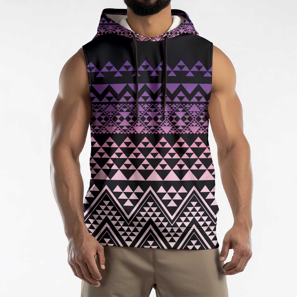 Maori Niho Taniwha Te Wheiao Sleeveless Hoodie Waiporoporo - Aussie Hoodie