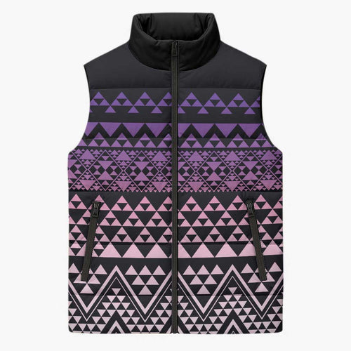 Maori Niho Taniwha Te Wheiao Sleeveless Puffer Jacket Waiporoporo - Aussie Hoodie
