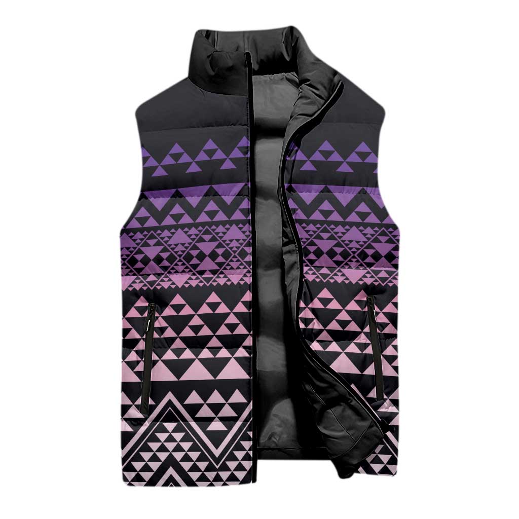 Maori Niho Taniwha Te Wheiao Sleeveless Puffer Jacket Waiporoporo - Aussie Hoodie