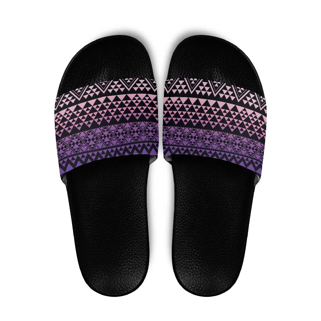 Maori Niho Taniwha Te Wheiao Slide Sandals Waiporoporo - Aussie Hoodie
