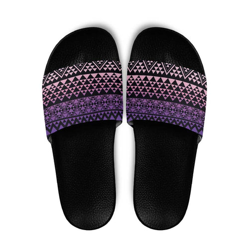 Maori Niho Taniwha Te Wheiao Slide Sandals Waiporoporo - Aussie Hoodie