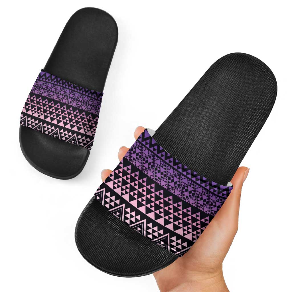 Maori Niho Taniwha Te Wheiao Slide Sandals Waiporoporo - Aussie Hoodie