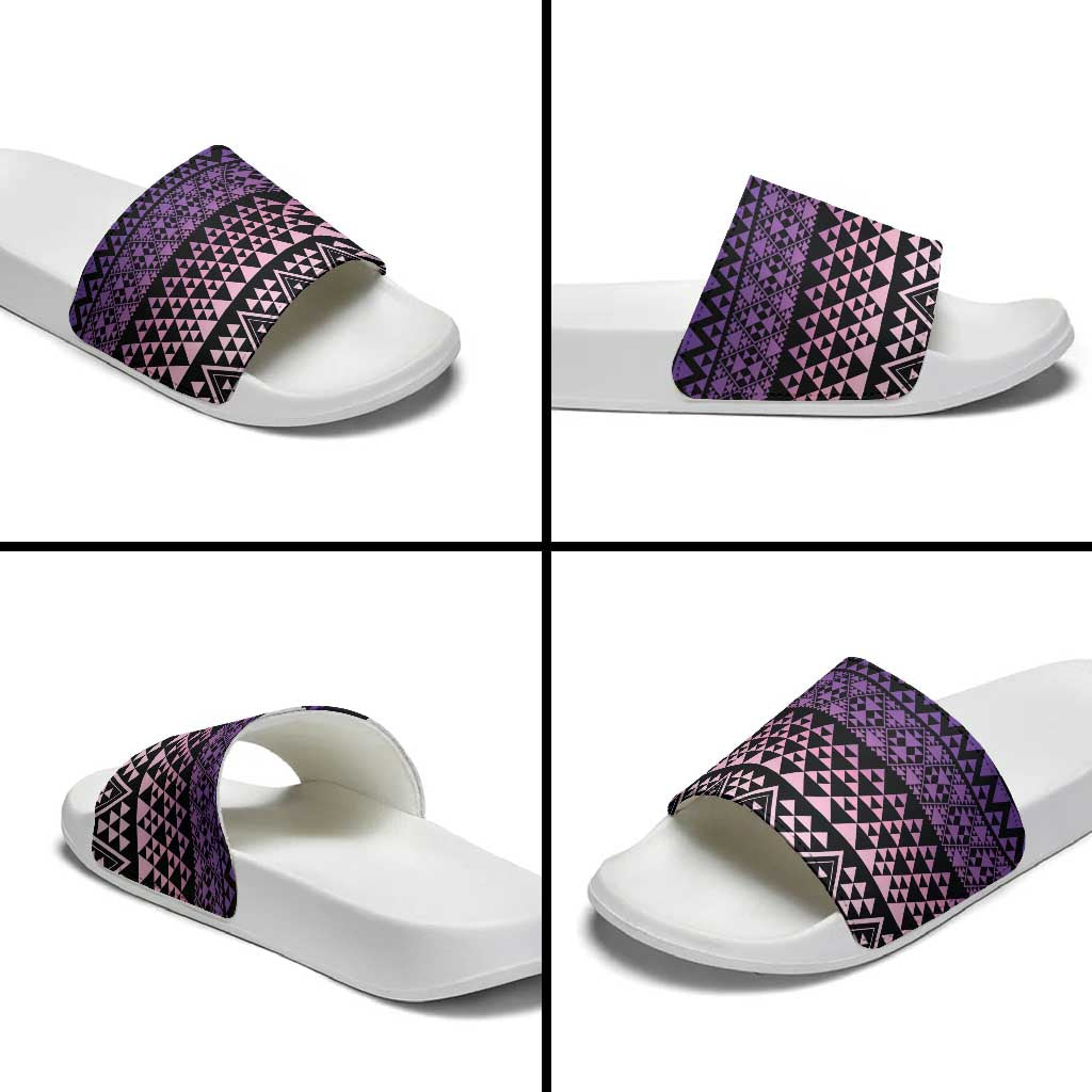Maori Niho Taniwha Te Wheiao Slide Sandals Waiporoporo - Aussie Hoodie