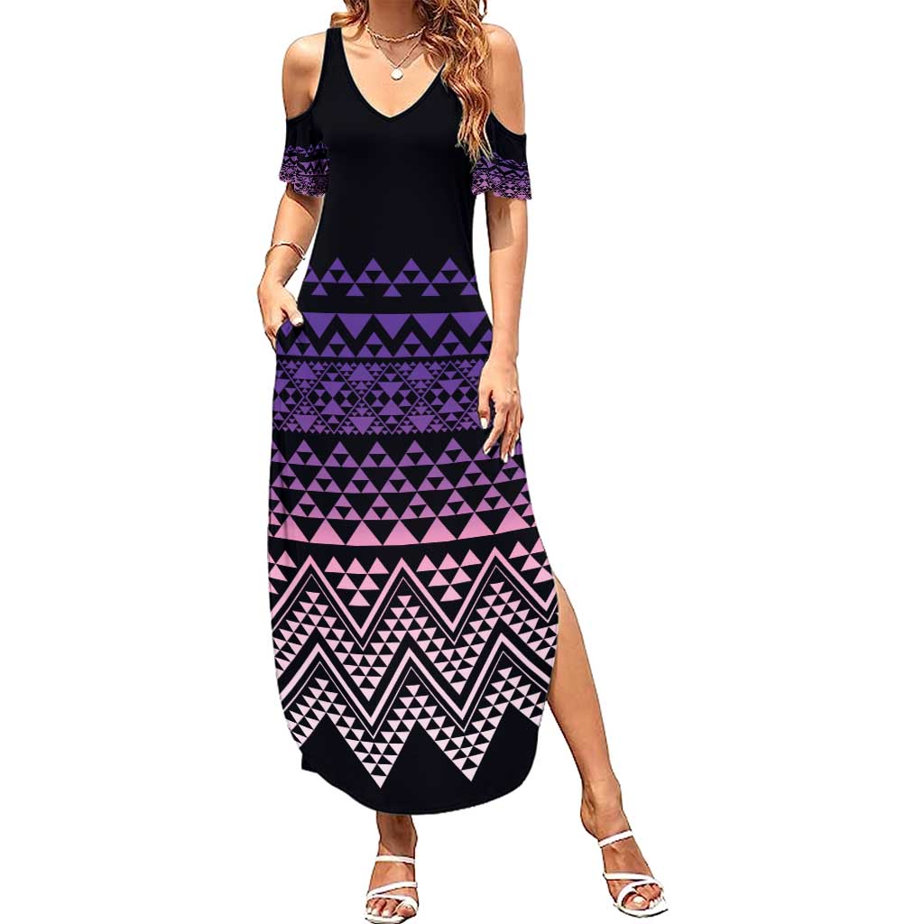 Maori Niho Taniwha Te Wheiao Summer Maxi Dress Waiporoporo - Aussie Hoodie