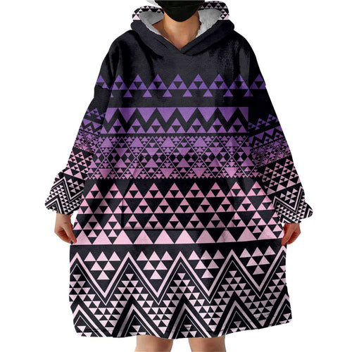 Maori Niho Taniwha Te Wheiao Wearable Blanket Hoodie Waiporoporo - Aussie Hoodie