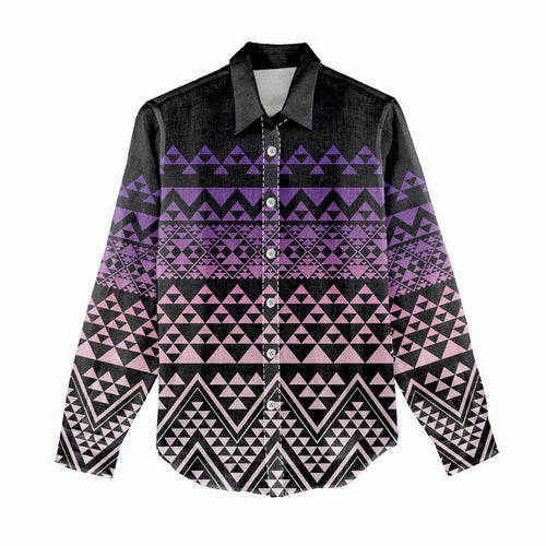 Maori Niho Taniwha Te Wheiao Women Casual Shirt Waiporoporo - Aussie Hoodie
