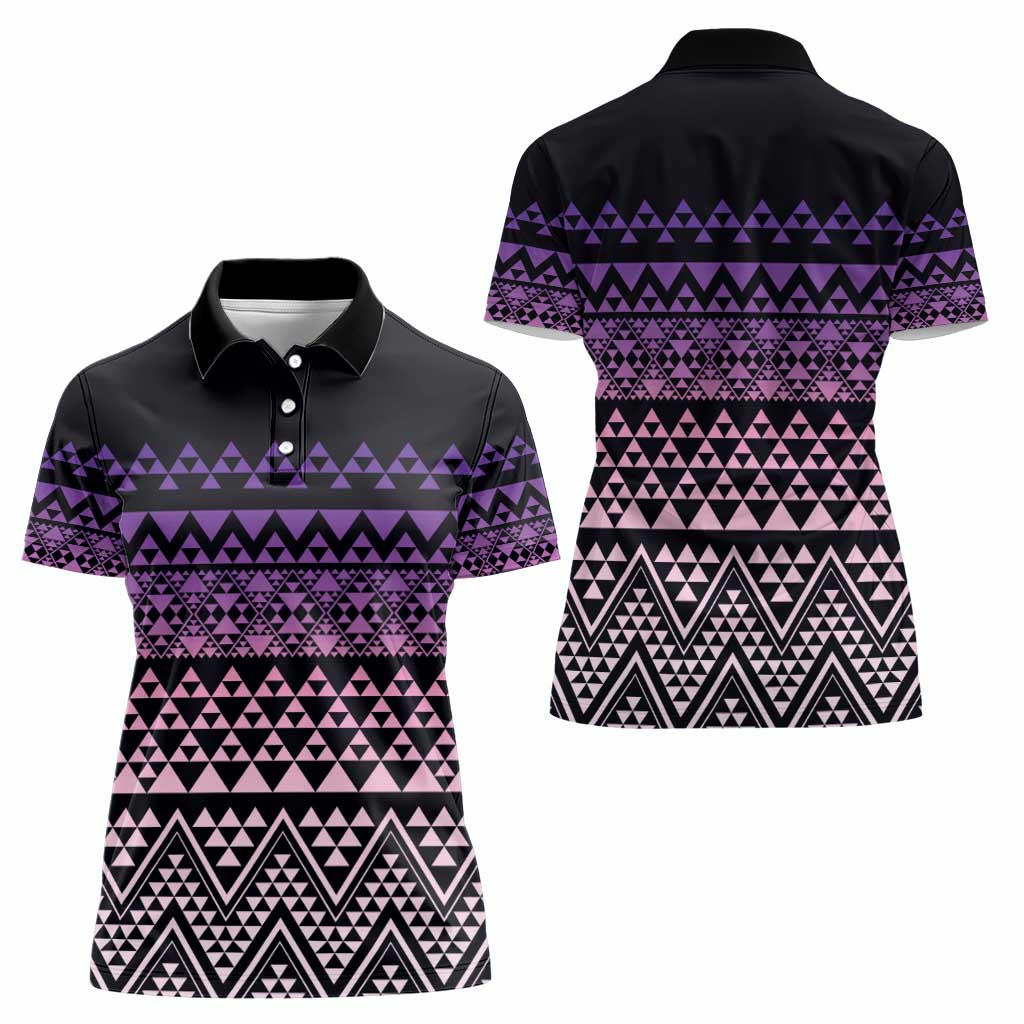Maori Niho Taniwha Te Wheiao Women Polo Shirt Waiporoporo - Aussie Hoodie