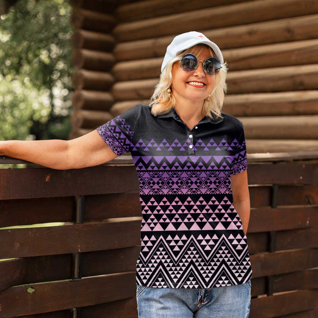 Maori Niho Taniwha Te Wheiao Women Polo Shirt Waiporoporo - Aussie Hoodie