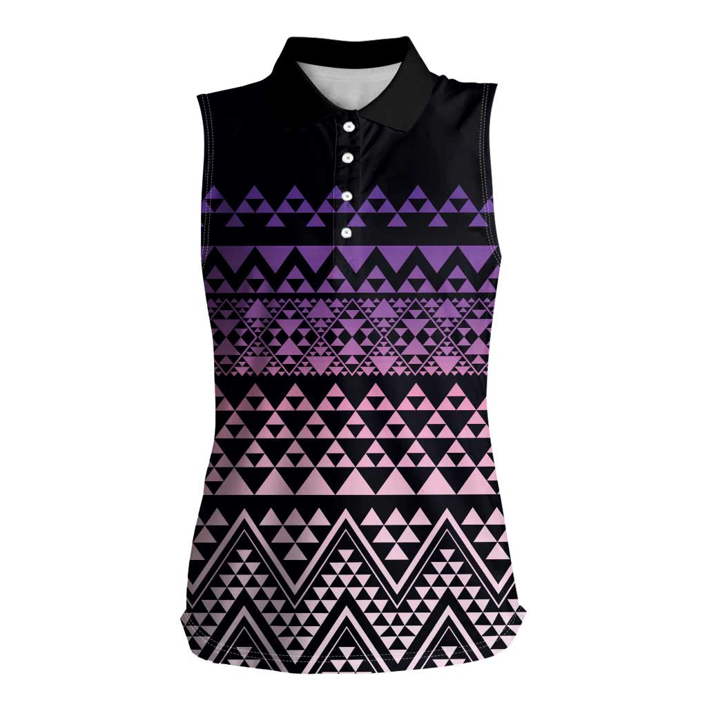 Maori Niho Taniwha Te Wheiao Women Sleeveless Polo Shirt Waiporoporo - Aussie Hoodie
