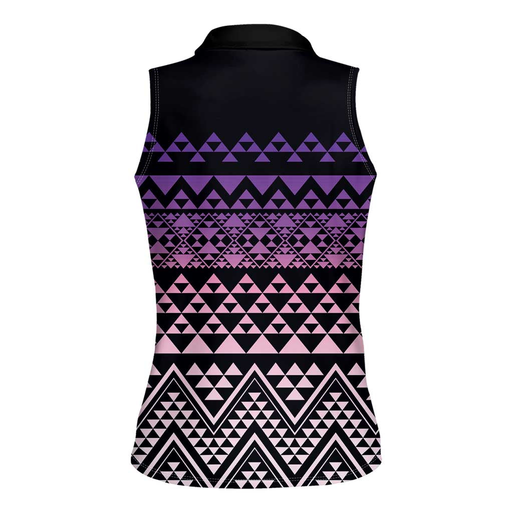 Maori Niho Taniwha Te Wheiao Women Sleeveless Polo Shirt Waiporoporo - Aussie Hoodie
