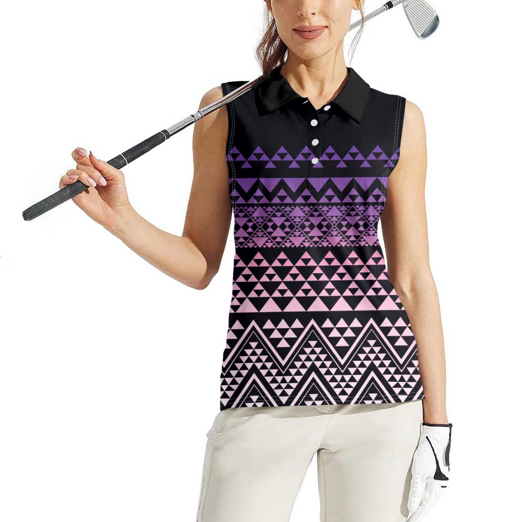 Maori Niho Taniwha Te Wheiao Women Sleeveless Polo Shirt Waiporoporo - Aussie Hoodie