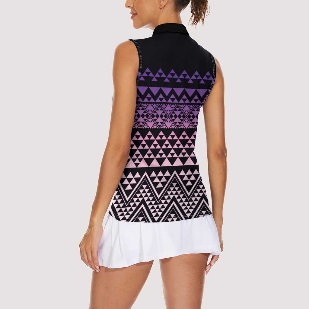 Maori Niho Taniwha Te Wheiao Women Sleeveless Polo Shirt Waiporoporo - Aussie Hoodie