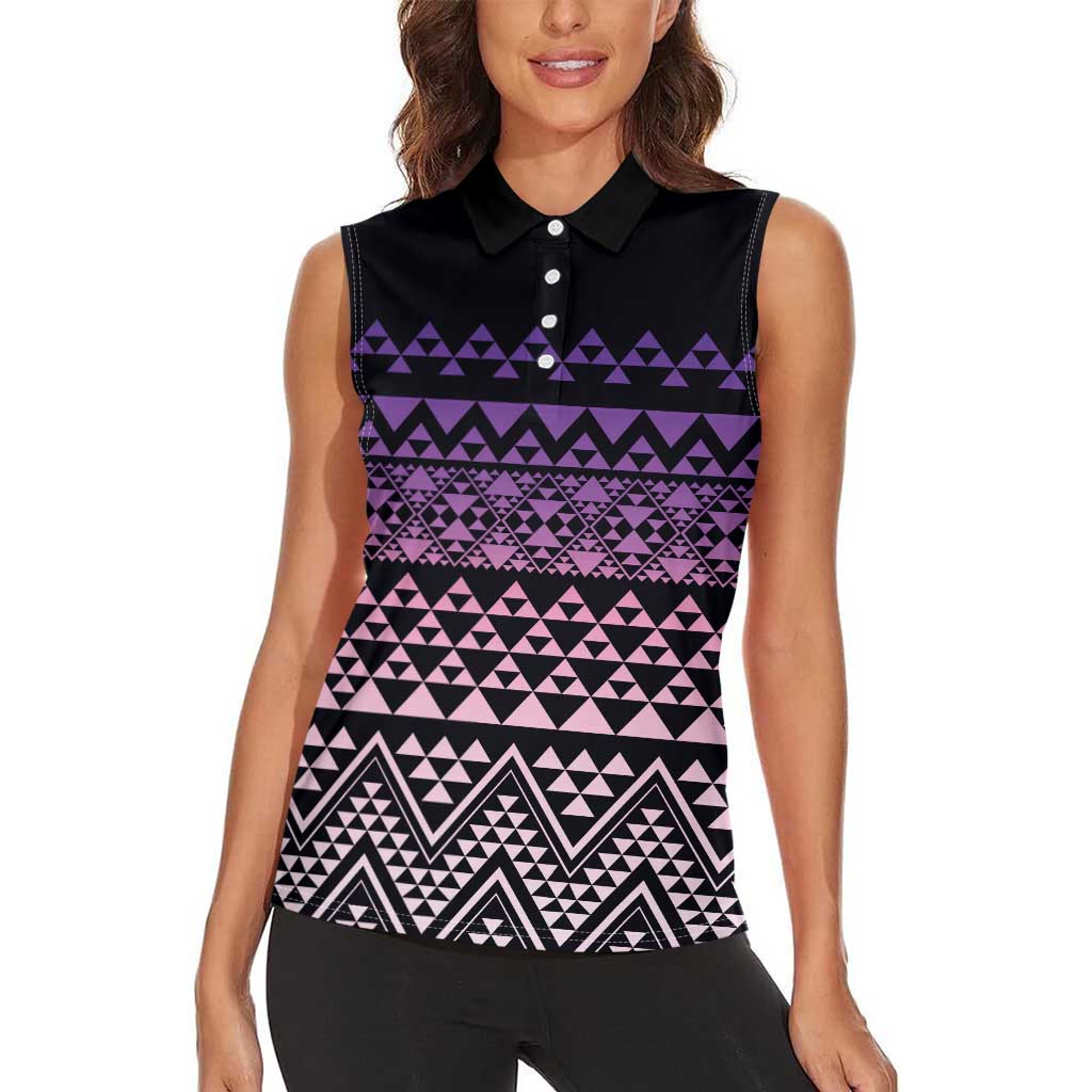 Maori Niho Taniwha Te Wheiao Women Sleeveless Polo Shirt Waiporoporo - Aussie Hoodie
