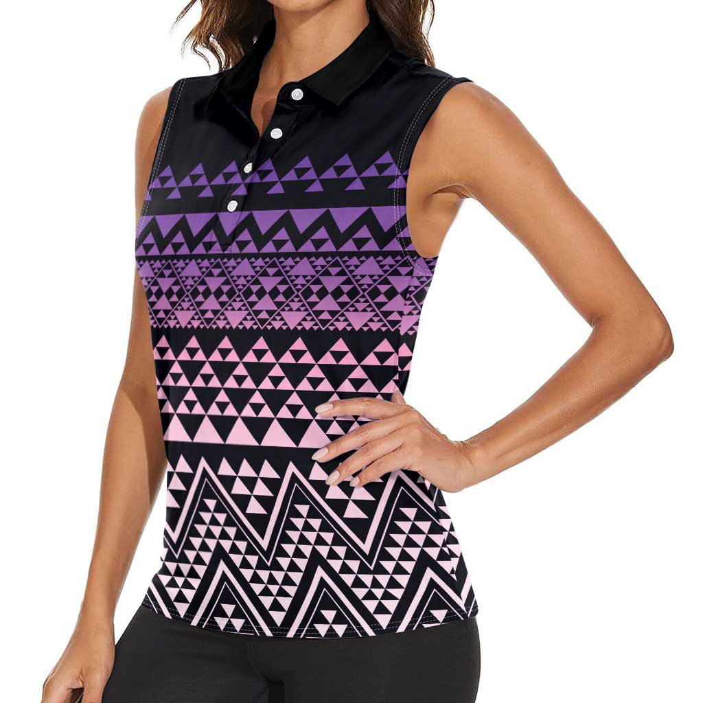 Maori Niho Taniwha Te Wheiao Women Sleeveless Polo Shirt Waiporoporo - Aussie Hoodie