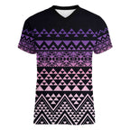 Maori Niho Taniwha Te Wheiao Women V-Neck T-Shirt Waiporoporo - Aussie Hoodie