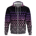 Maori Niho Taniwha Te Wheiao Zip Hoodie Waiporoporo - Aussie Hoodie