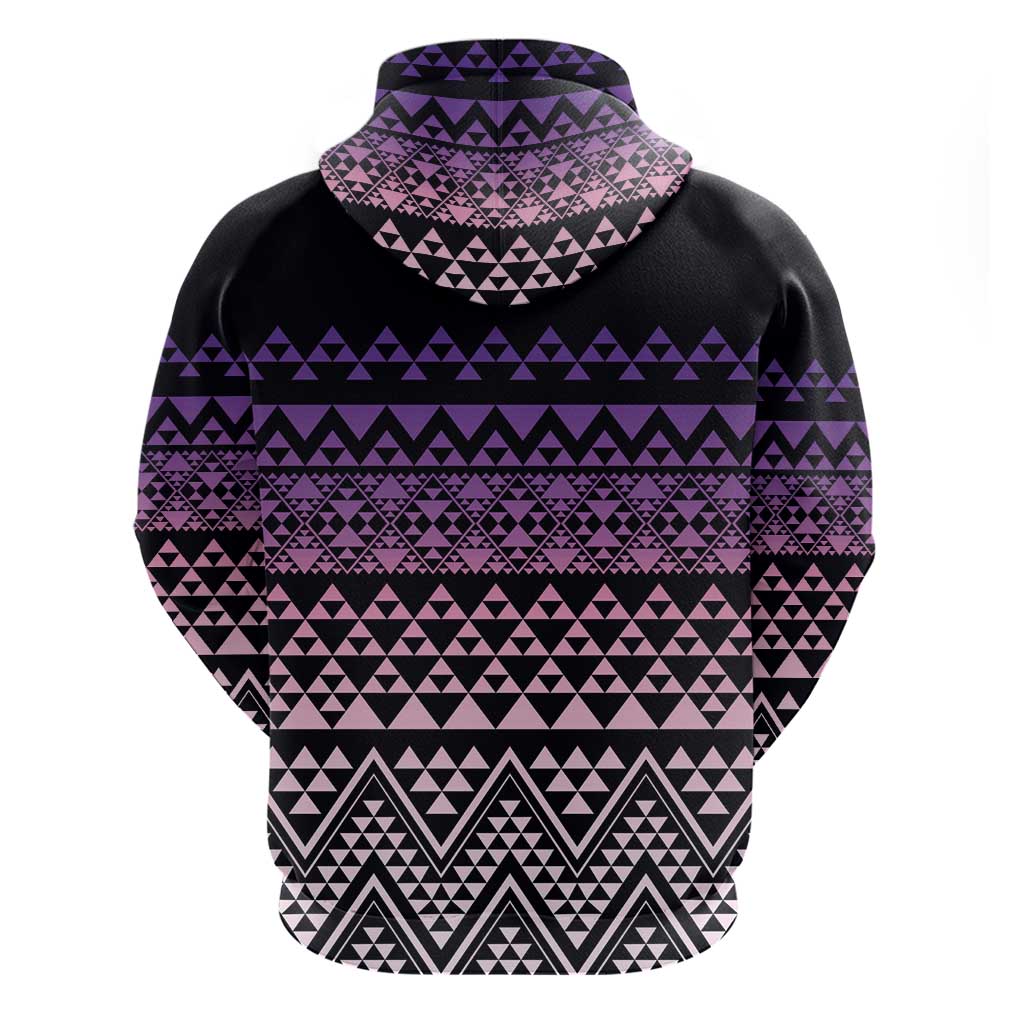 Maori Niho Taniwha Te Wheiao Zip Hoodie Waiporoporo - Aussie Hoodie