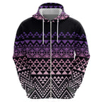 Maori Niho Taniwha Te Wheiao Zip Hoodie Waiporoporo - Aussie Hoodie