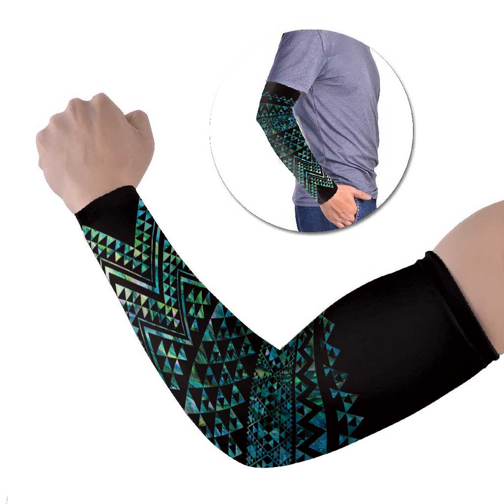 Maori Niho Taniwha Te Wheiao Arm Sleeves Paua Shell - Aussie Hoodie