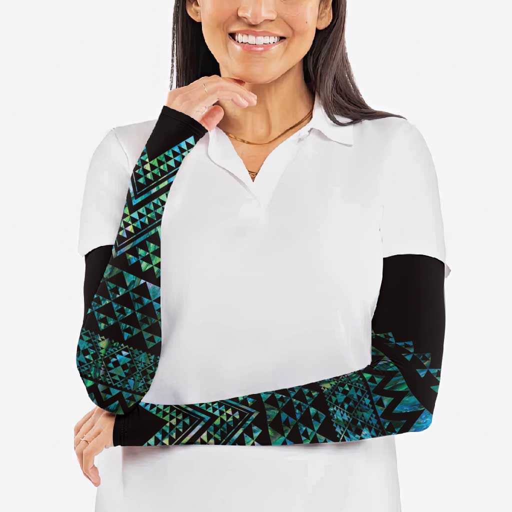 Maori Niho Taniwha Te Wheiao Arm Sleeves Paua Shell - Aussie Hoodie