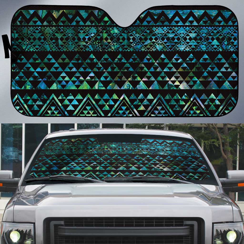 Maori Niho Taniwha Te Wheiao Auto Sun Shade Paua Shell - Aussie Hoodie