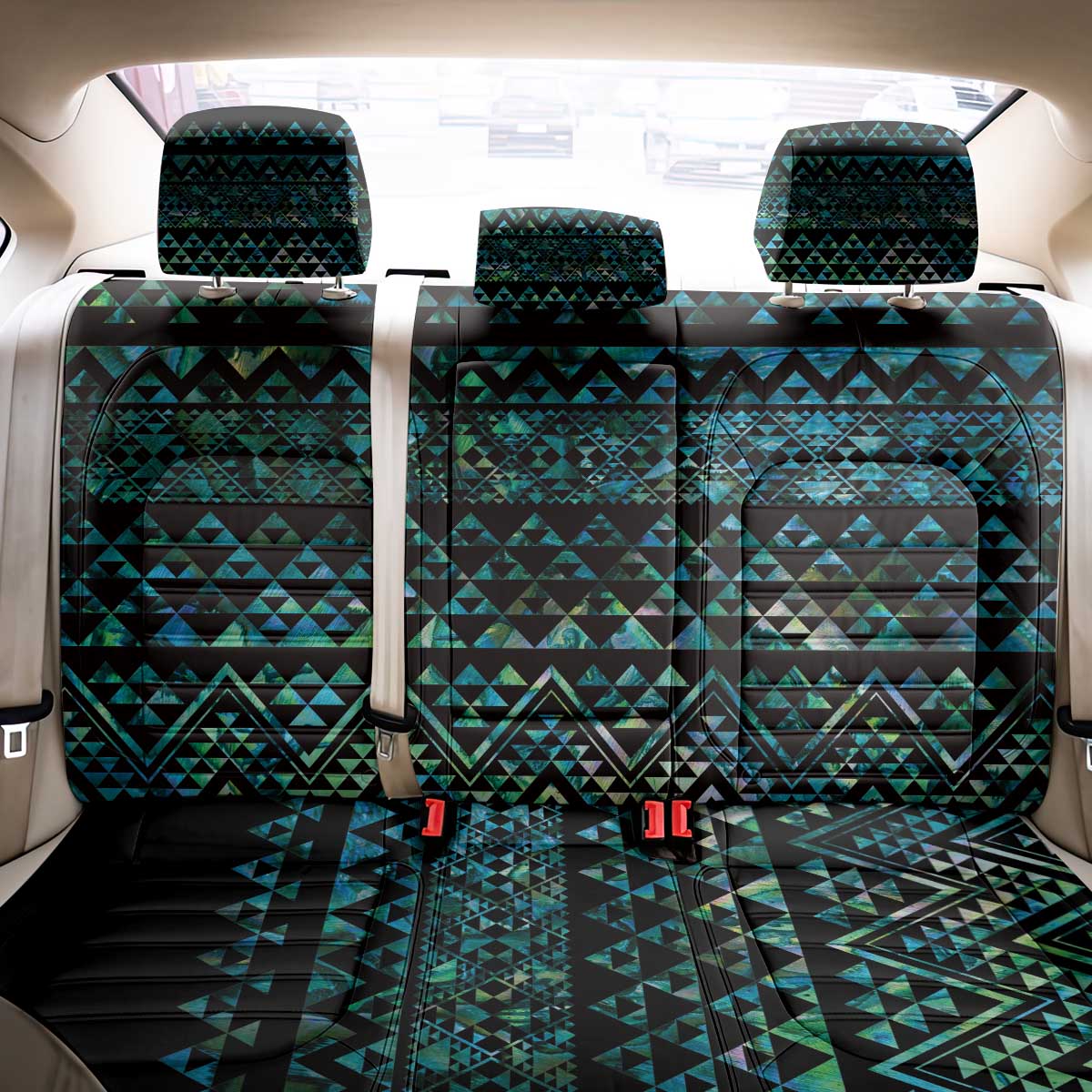 Maori Niho Taniwha Te Wheiao Back Car Seat Cover Paua Shell - Aussie Hoodie