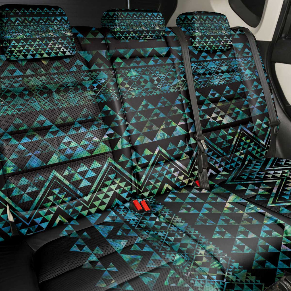 Maori Niho Taniwha Te Wheiao Back Car Seat Cover Paua Shell - Aussie Hoodie
