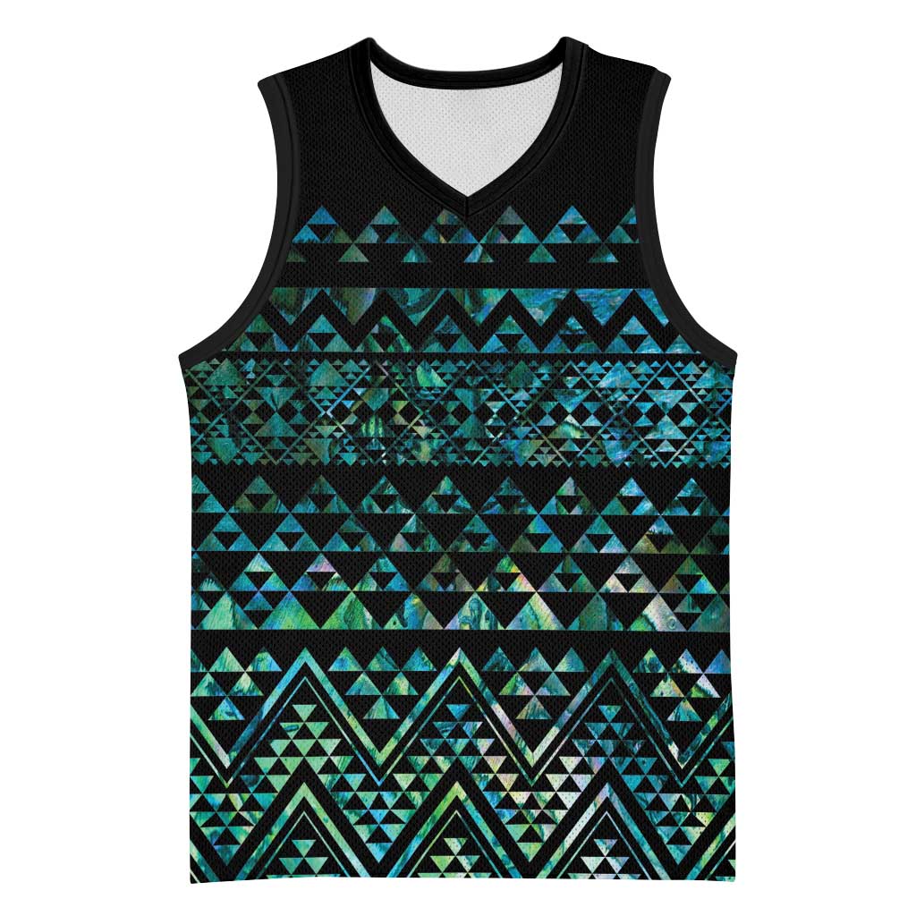 Maori Niho Taniwha Te Wheiao Basketball Jersey Paua Shell - Aussie Hoodie