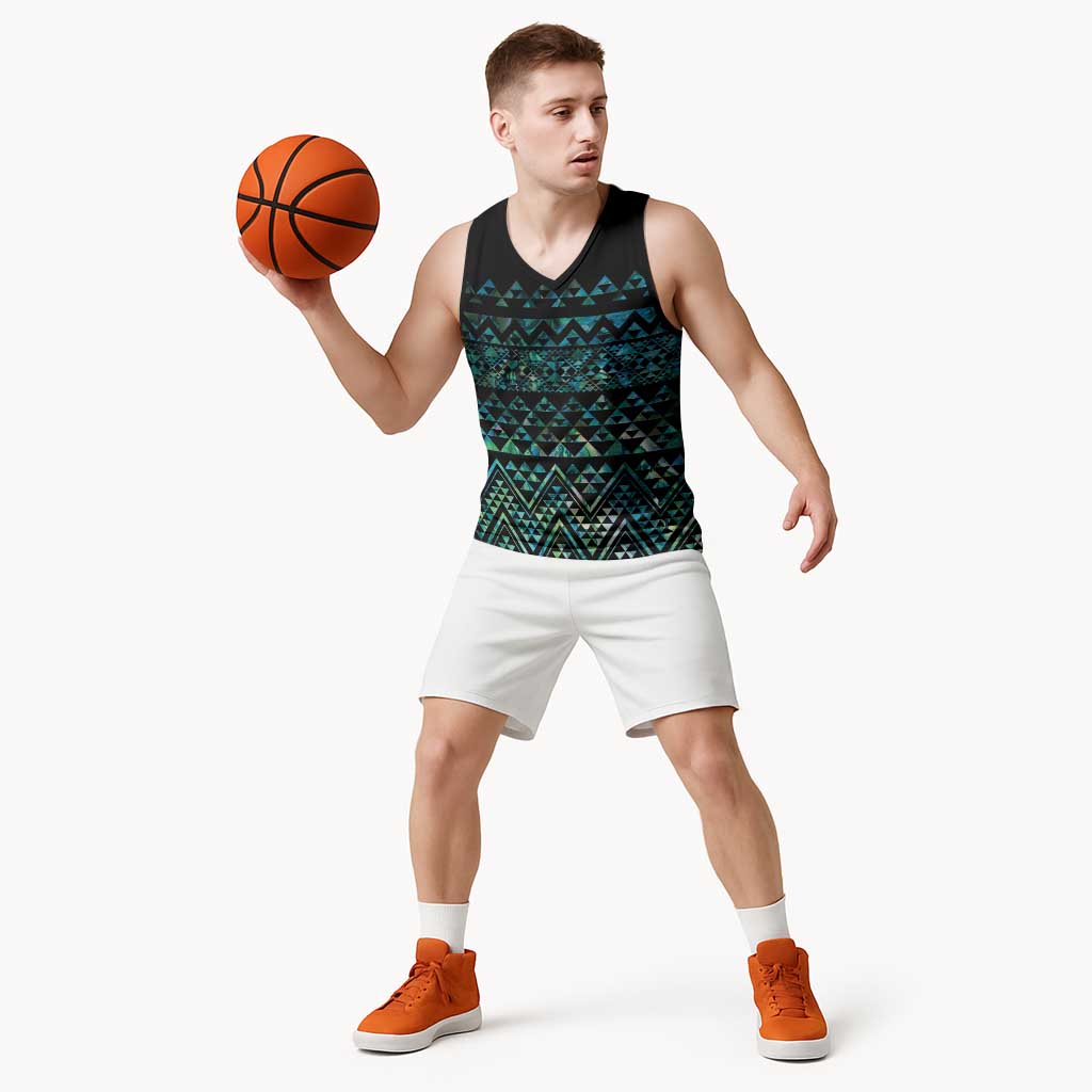 Maori Niho Taniwha Te Wheiao Basketball Jersey Paua Shell - Aussie Hoodie