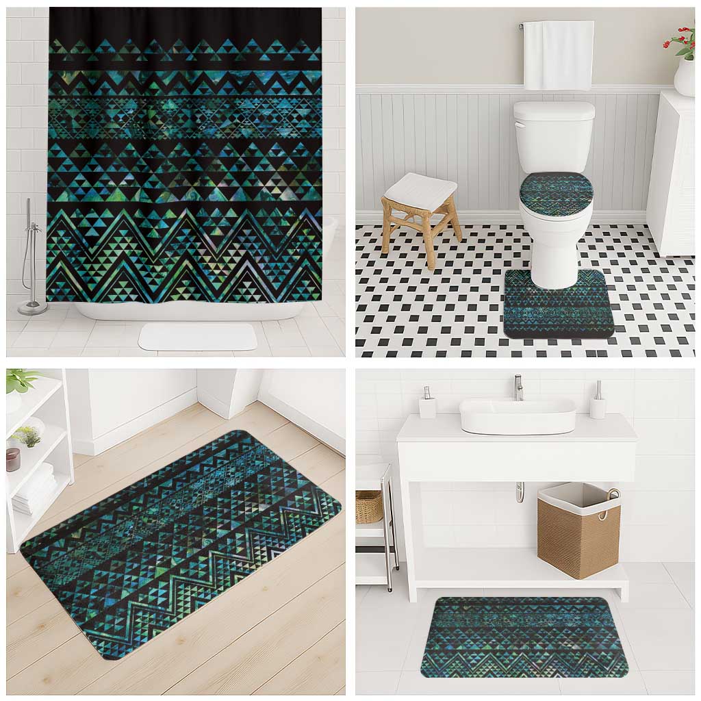 Maori Niho Taniwha Te Wheiao Bathroom Set Paua Shell - Aussie Hoodie