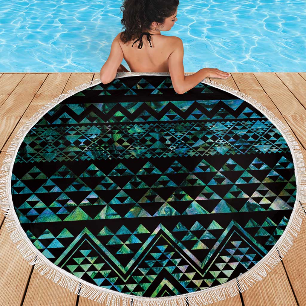 Maori Niho Taniwha Te Wheiao Beach Blanket Paua Shell - Aussie Hoodie