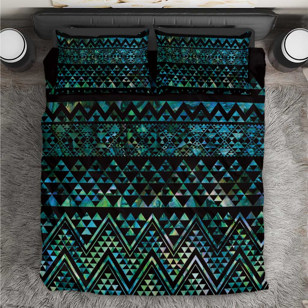 Maori Niho Taniwha Te Wheiao Bedding Set Paua Shell - Aussie Hoodie