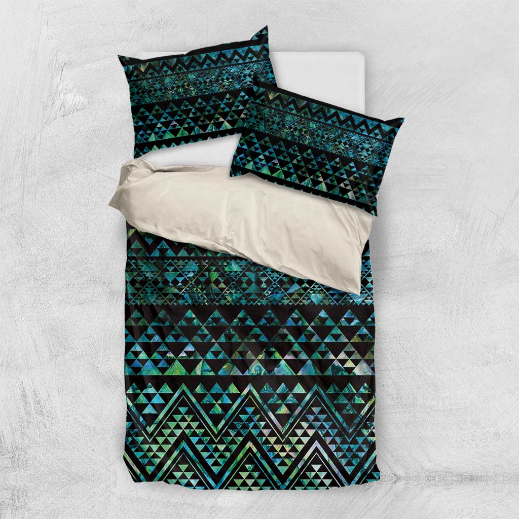 Maori Niho Taniwha Te Wheiao Bedding Set Paua Shell - Aussie Hoodie