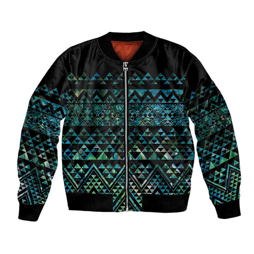 Maori Niho Taniwha Te Wheiao Bomber Jacket Paua Shell - Aussie Hoodie