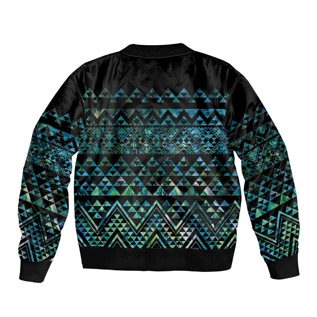 Maori Niho Taniwha Te Wheiao Bomber Jacket Paua Shell - Aussie Hoodie