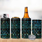 Maori Niho Taniwha Te Wheiao 4 in 1 Can Cooler Tumbler Paua Shell - Aussie Hoodie