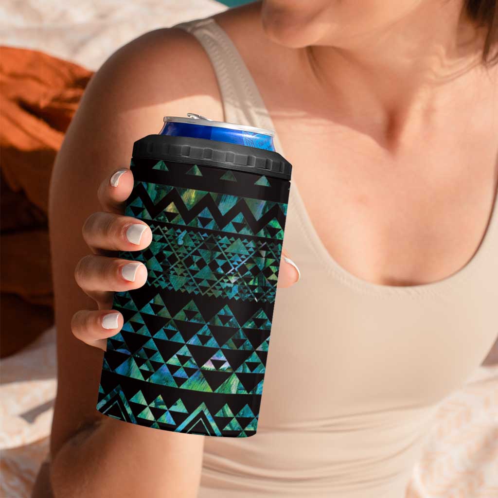 Maori Niho Taniwha Te Wheiao 4 in 1 Can Cooler Tumbler Paua Shell - Aussie Hoodie