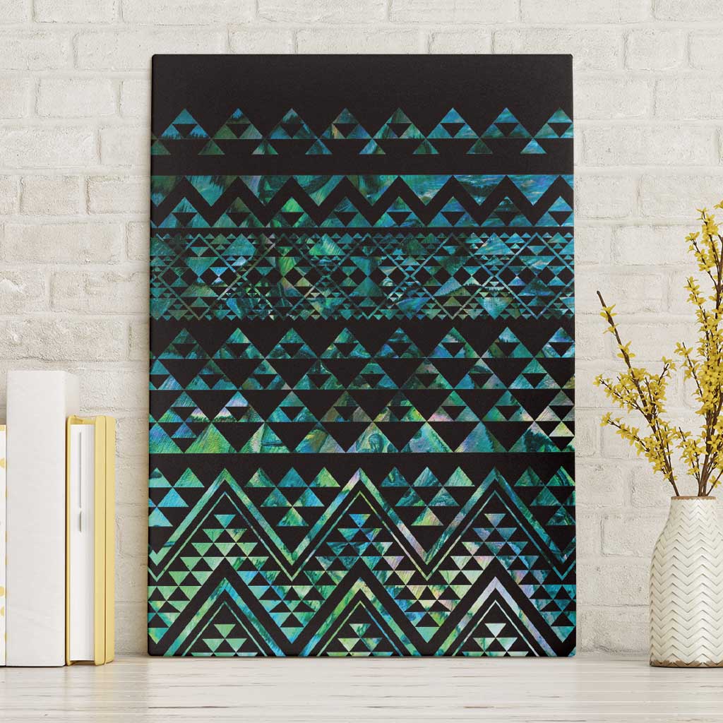 Maori Niho Taniwha Te Wheiao Canvas Wall Art Paua Shell - Aussie Hoodie